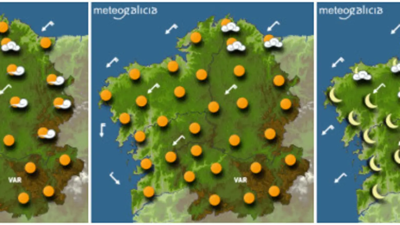 A previsión para este domingo. METEOGALICIA