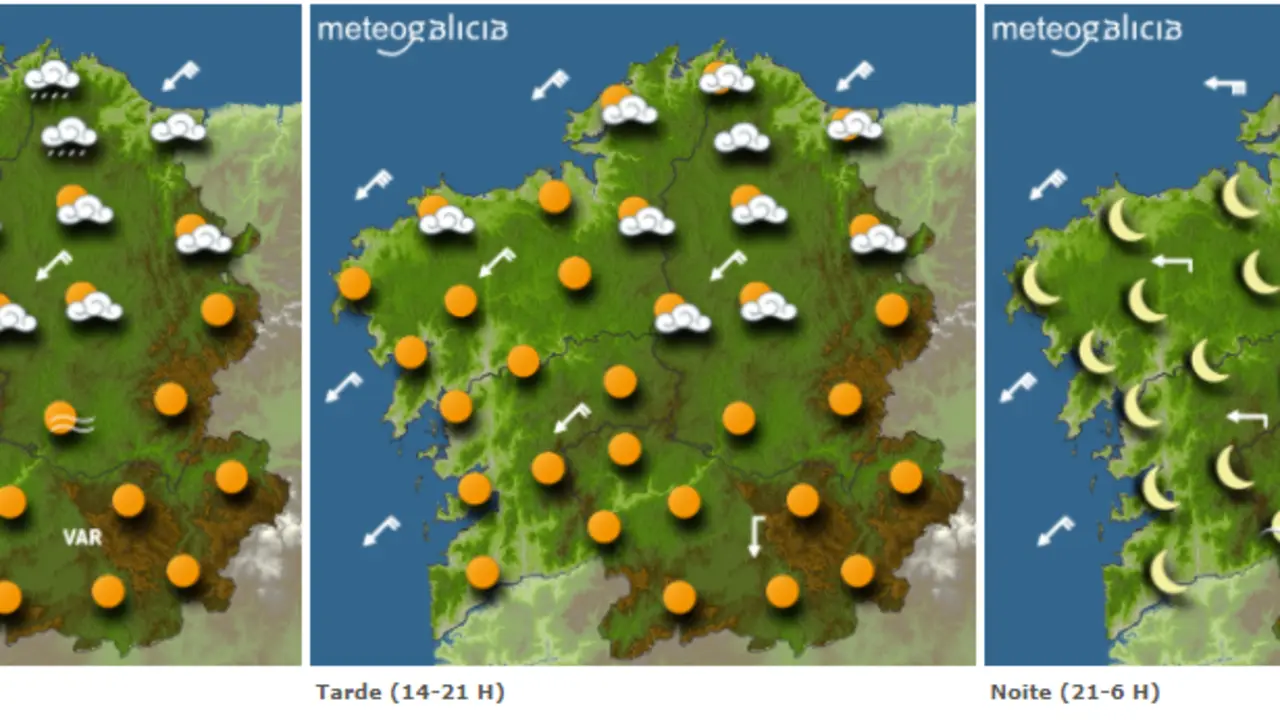 Mapas del tiempo para este martes. METEOGALICIA