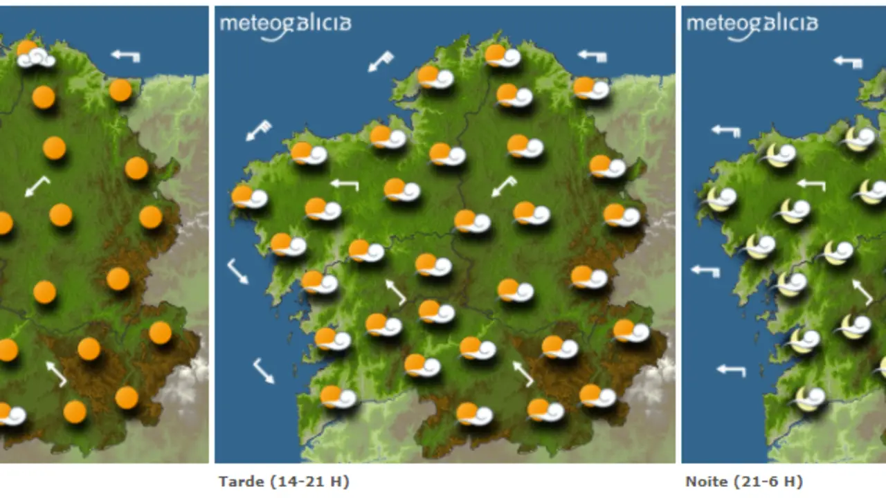 Mapas del tiempo para este lunes. METEOGALICIA