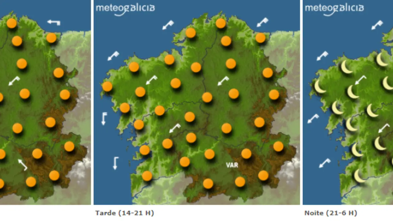 Mapas del tiempo de Galicia para este viernes. METEOGALICIA