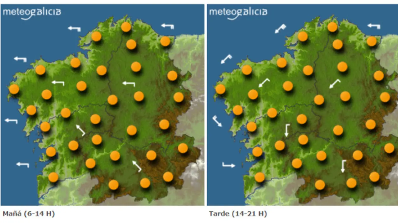 Mapa con la previsi&oacute;n de Meteogalicia para este viernes