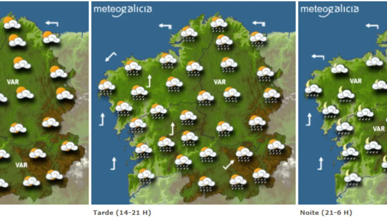 Mapas del tiempo para este miércoles. METEOGALICIA