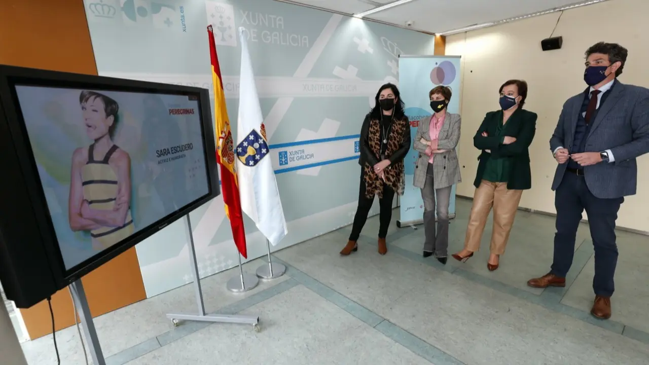 Presentación de Xacobeas Peregrinas, ayer en Lugo. SEBAS SENANDE