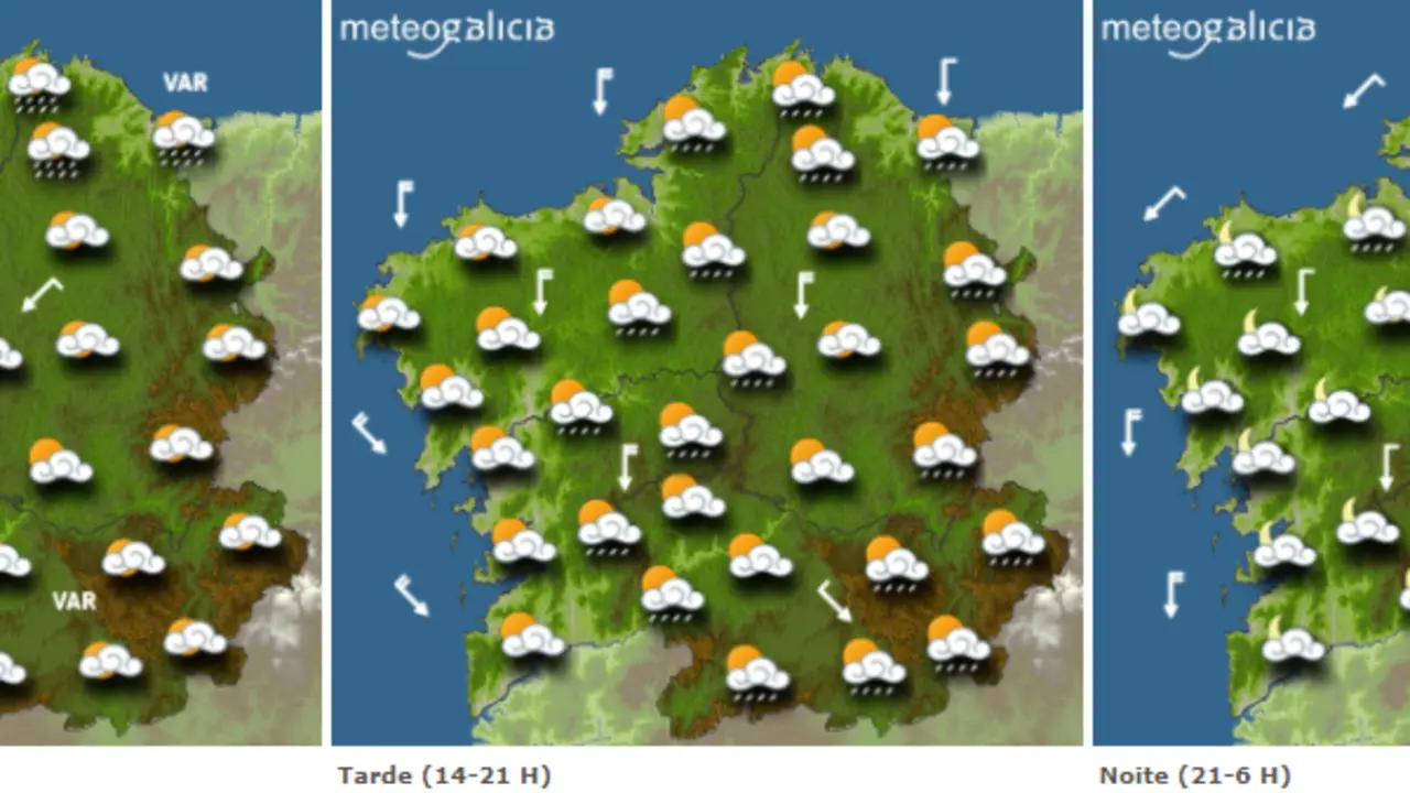 Mapas del tiempo de Galicia para este viernes. METEOGALICIA