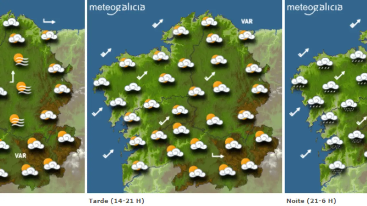 Mapas del tiempo de Galicia para este viernes. METEOGALICIA