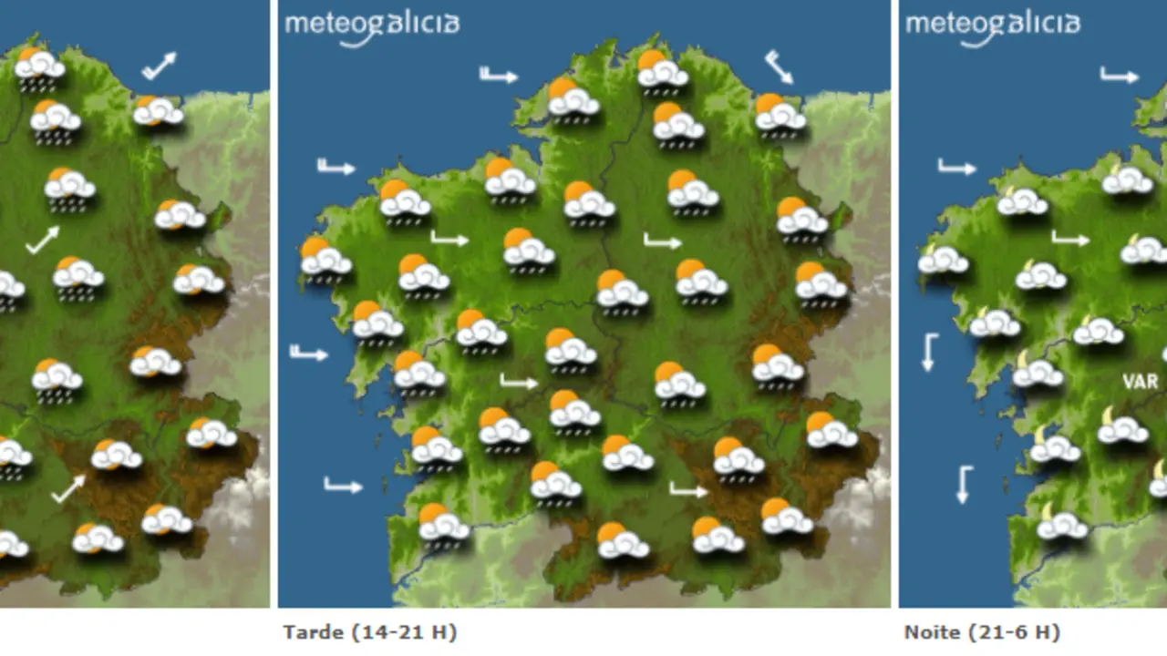 Mapas del tiempo para este s&aacute;bado. METEOGALICIA