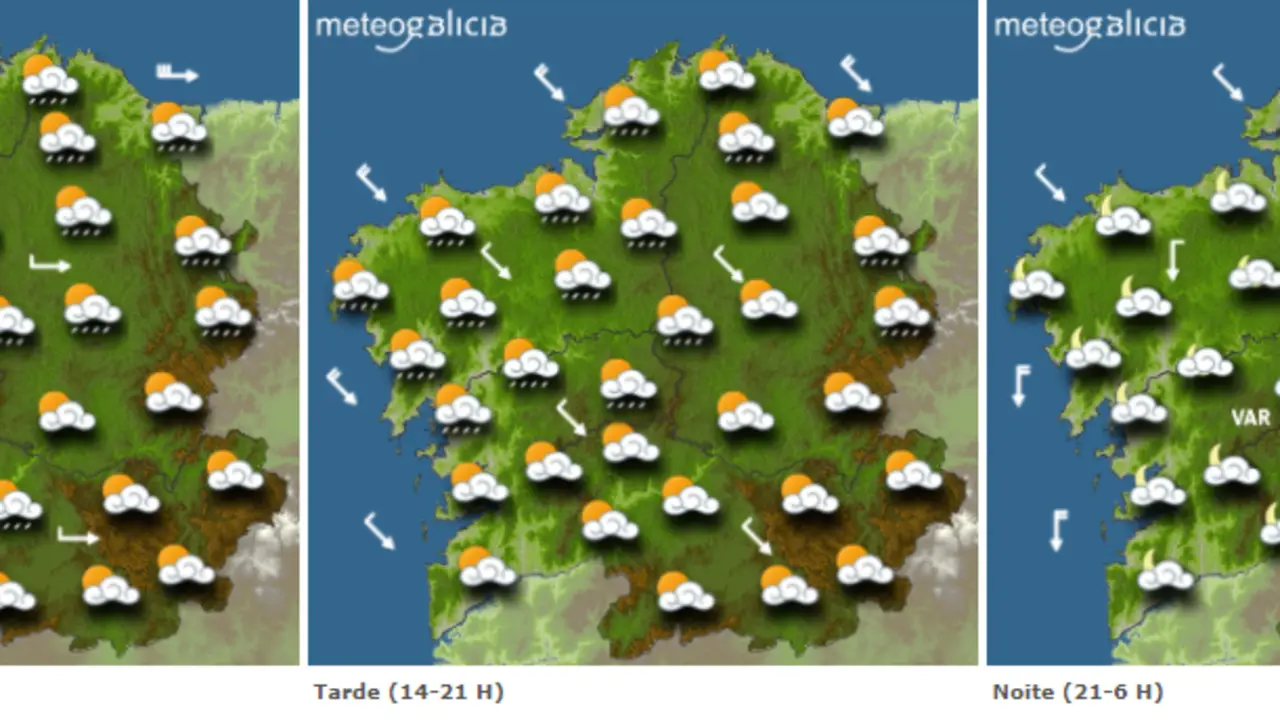 Mapas del tiempo para este lunes. METEOGALICIA