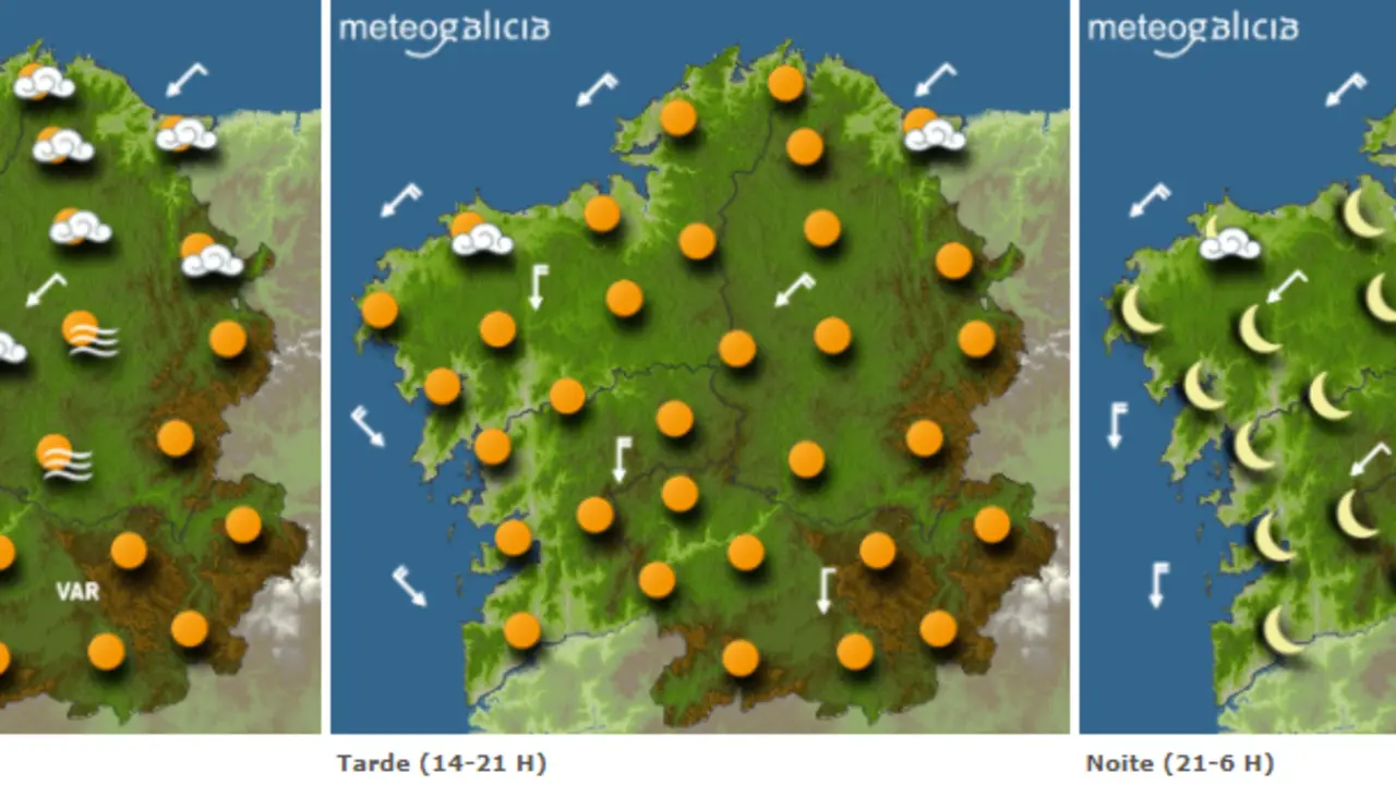 Mapas del tiempo para este mi&eacute;rcoles. METEOGALICIA