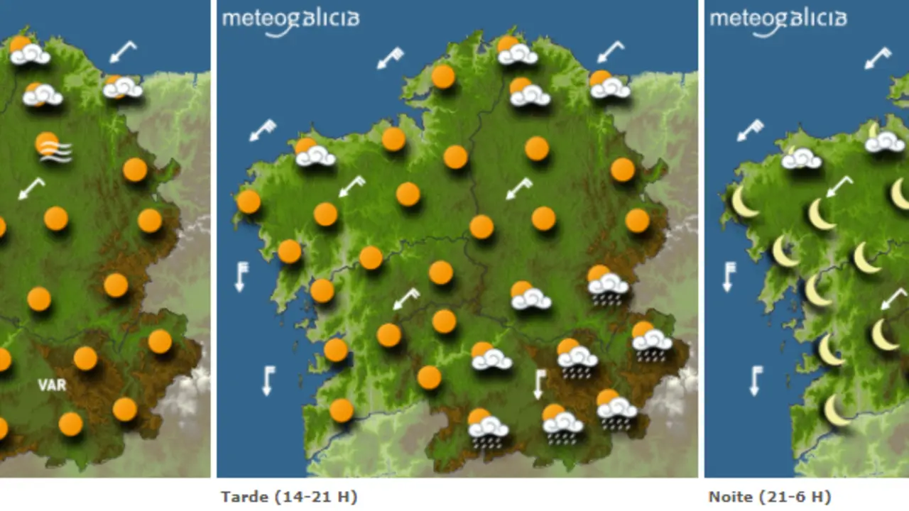 Mapas del tiempo para este viernes. METEOGALICIA