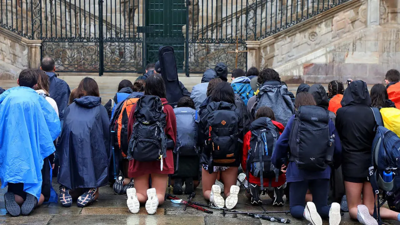 Peregrinos en el Obradoiro. PEPE FERRÍN (AGN)