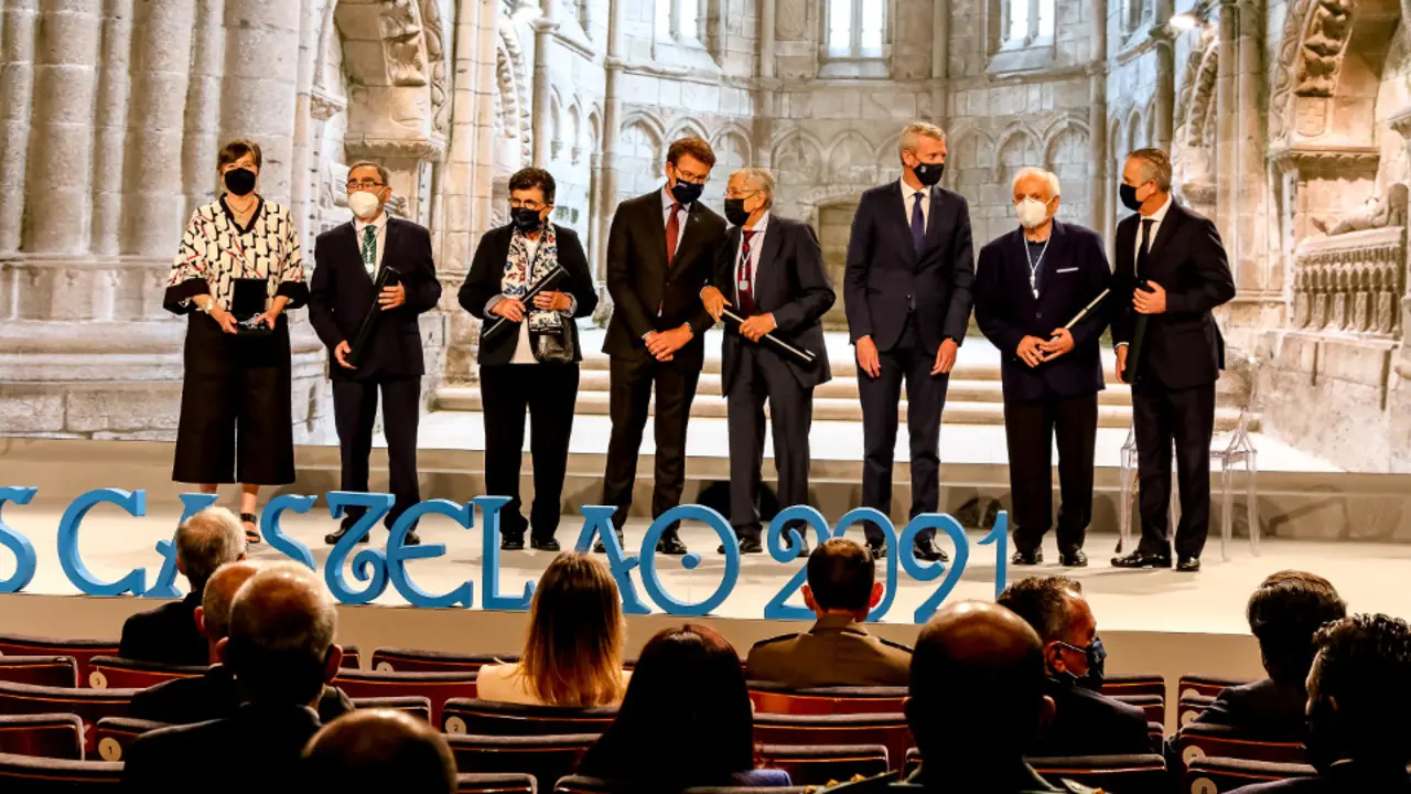 Os premiados coas Medallas Castelao. LUIS POLO