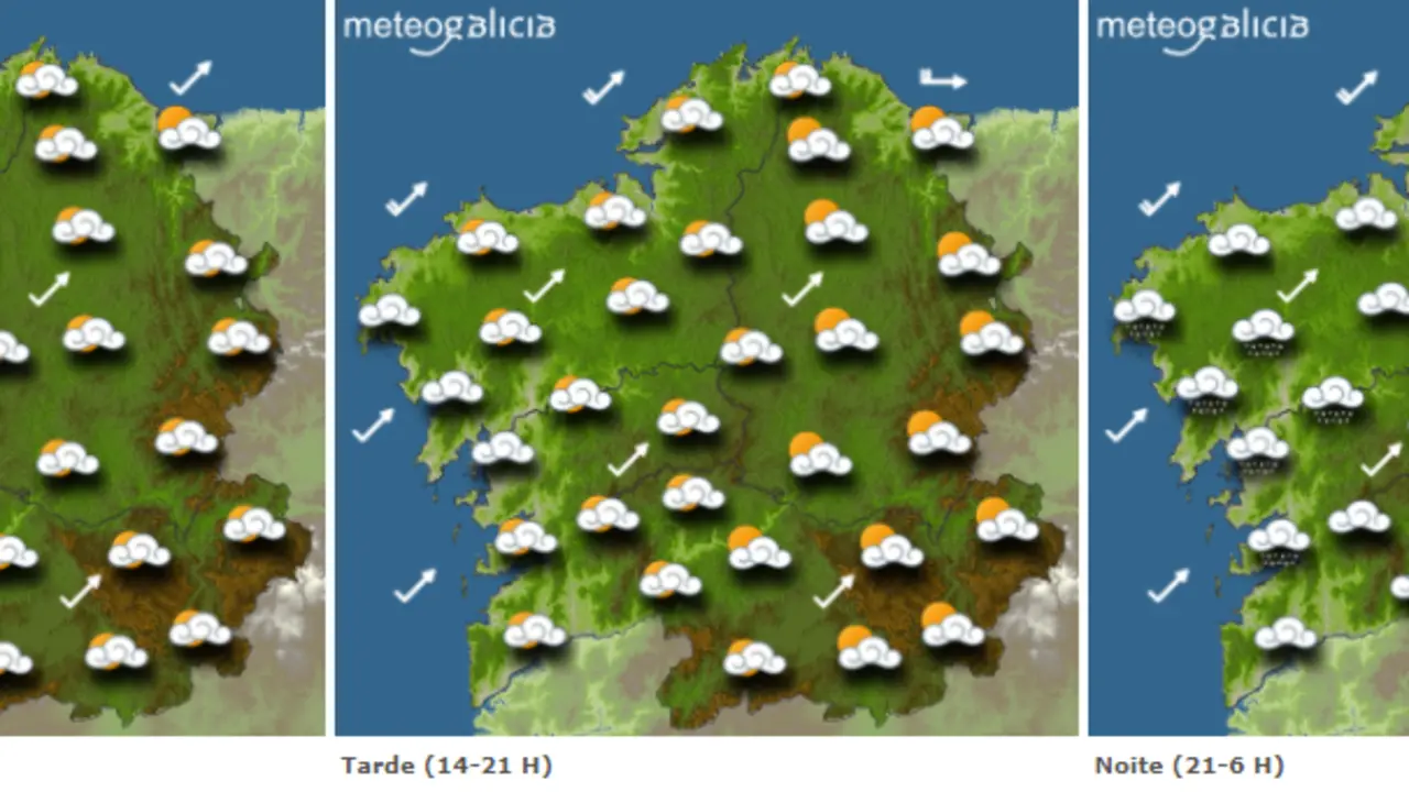 Mapas del tiempo de Galicia para este sábado. METEOGALICIA