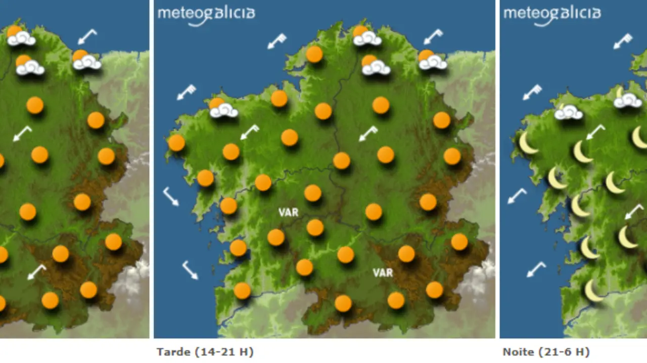 Mapas del tiempo de Galicia para este viernes. METEOGALICIA
