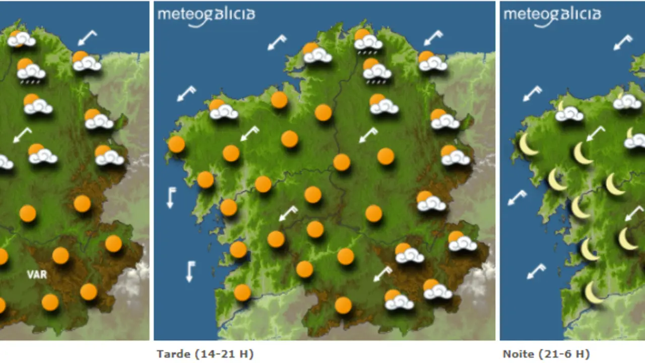 Mapas del tiempo para este martes en Galicia. METEOGALICIA