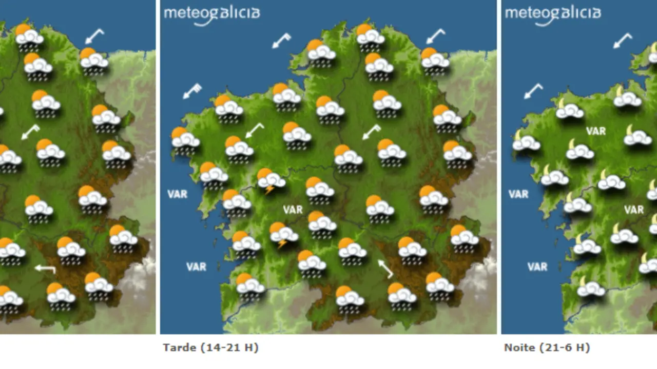 Mapas del tiempo de Galicia para este viernes. METEOGALICIA