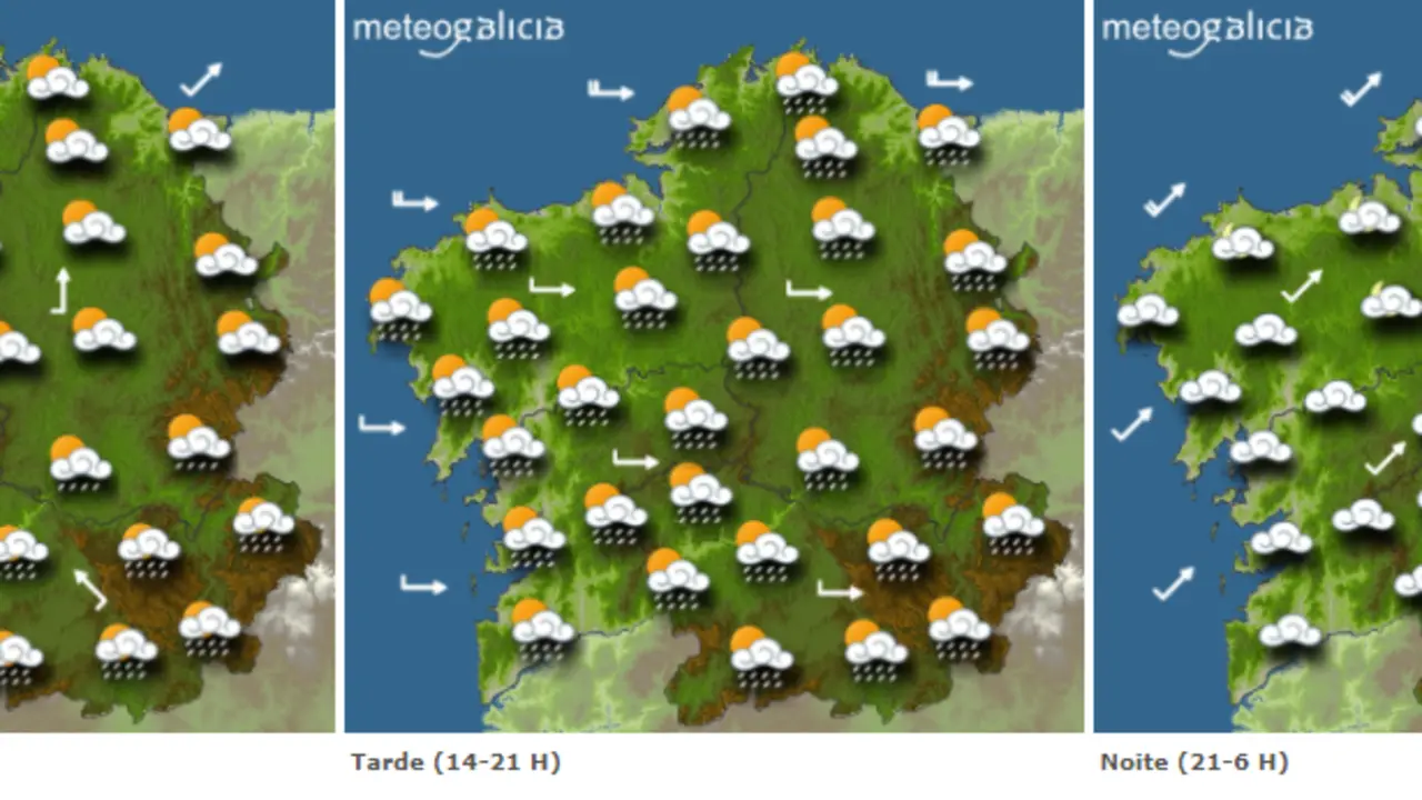 Mapas del tiempo para Galicia de este sábado. METEOGALICIA