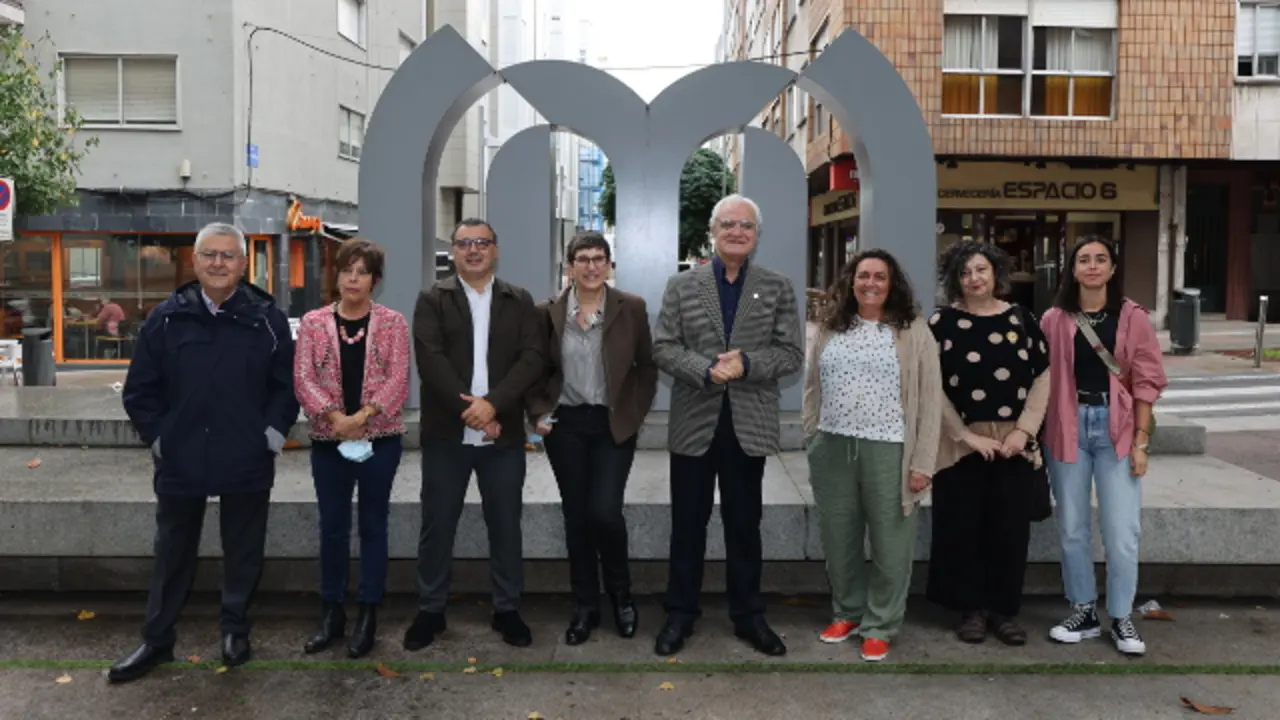 MUSEO DE PONTEVEDRA_ Inauguracion do encontro sobre onomastica da Real Academia Galega_ Co presidente da Real Academia Galega_ Victor F_ Freixanes_ e a deputada de Lingua da Deputacion de Pontevedra_ Maria Ortega Inarrea_ o director do Museo de Ponte