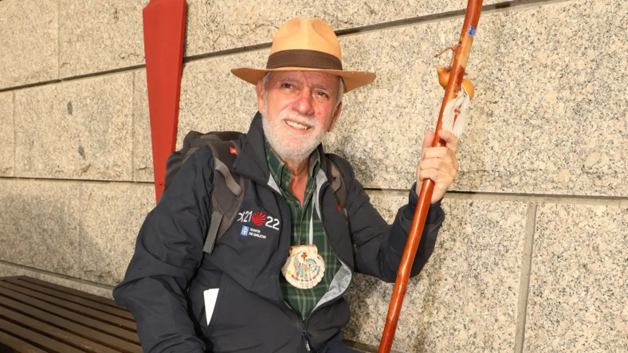 Celestino Lores, presidente de Amigos del Camino Portugués a Santiago. DAVID FREIRE