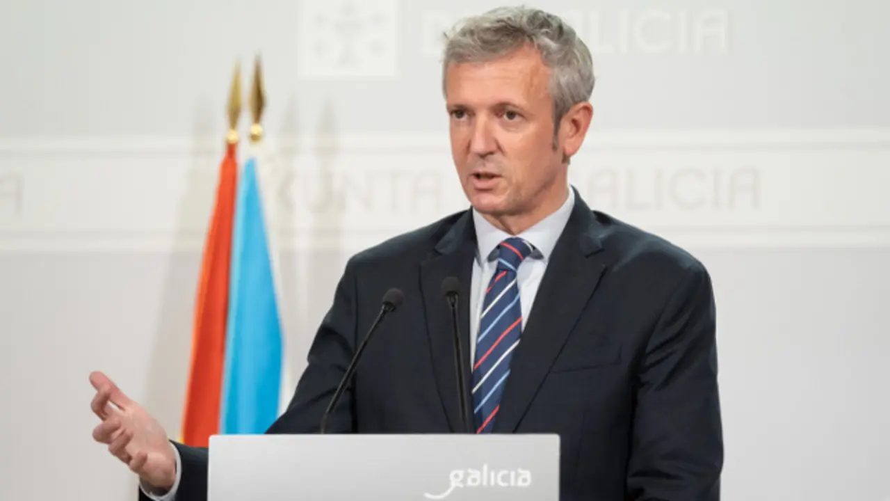Alfonso Rueda, en una rueda de prensa tras el Consello da Xunta. EUROPA PRESS