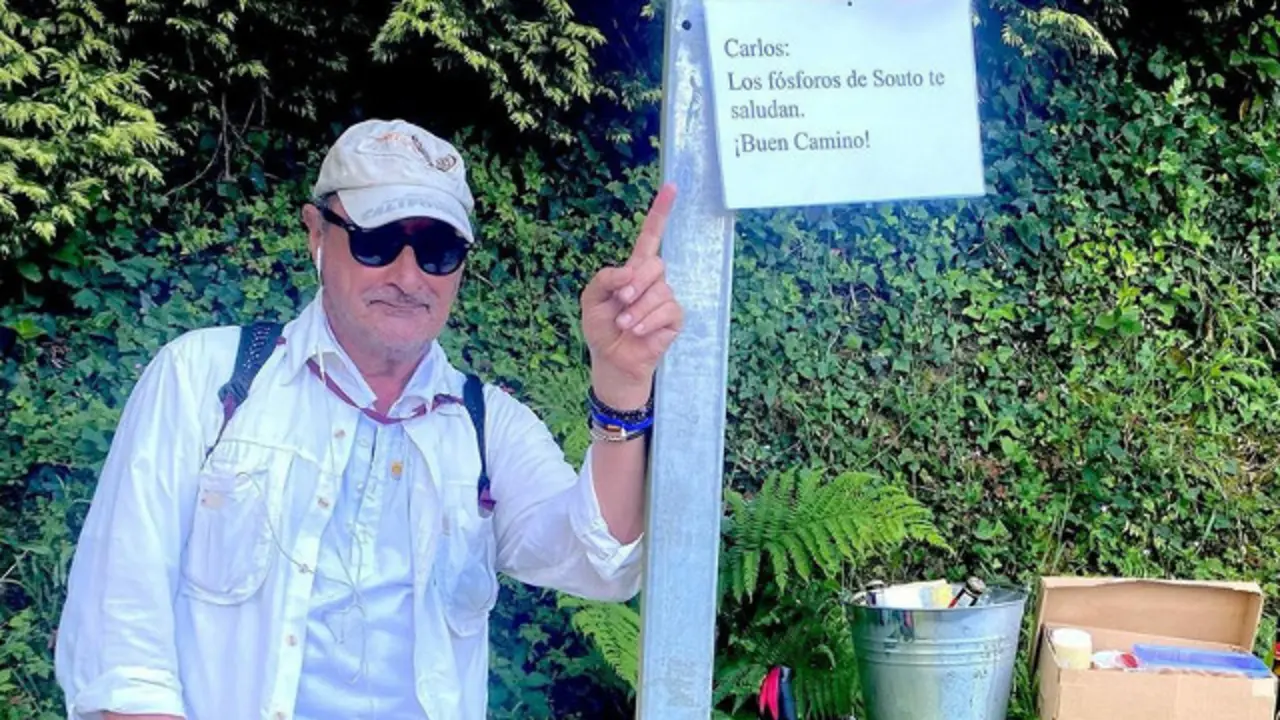 Carlos Herrera, durante su paso por el Camino de Santiago en 2021. INSTAGRAM