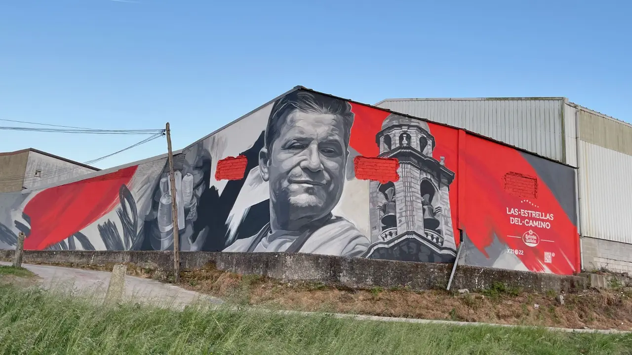Uno de los murales de 'Las Estrellas del Camino'. EP