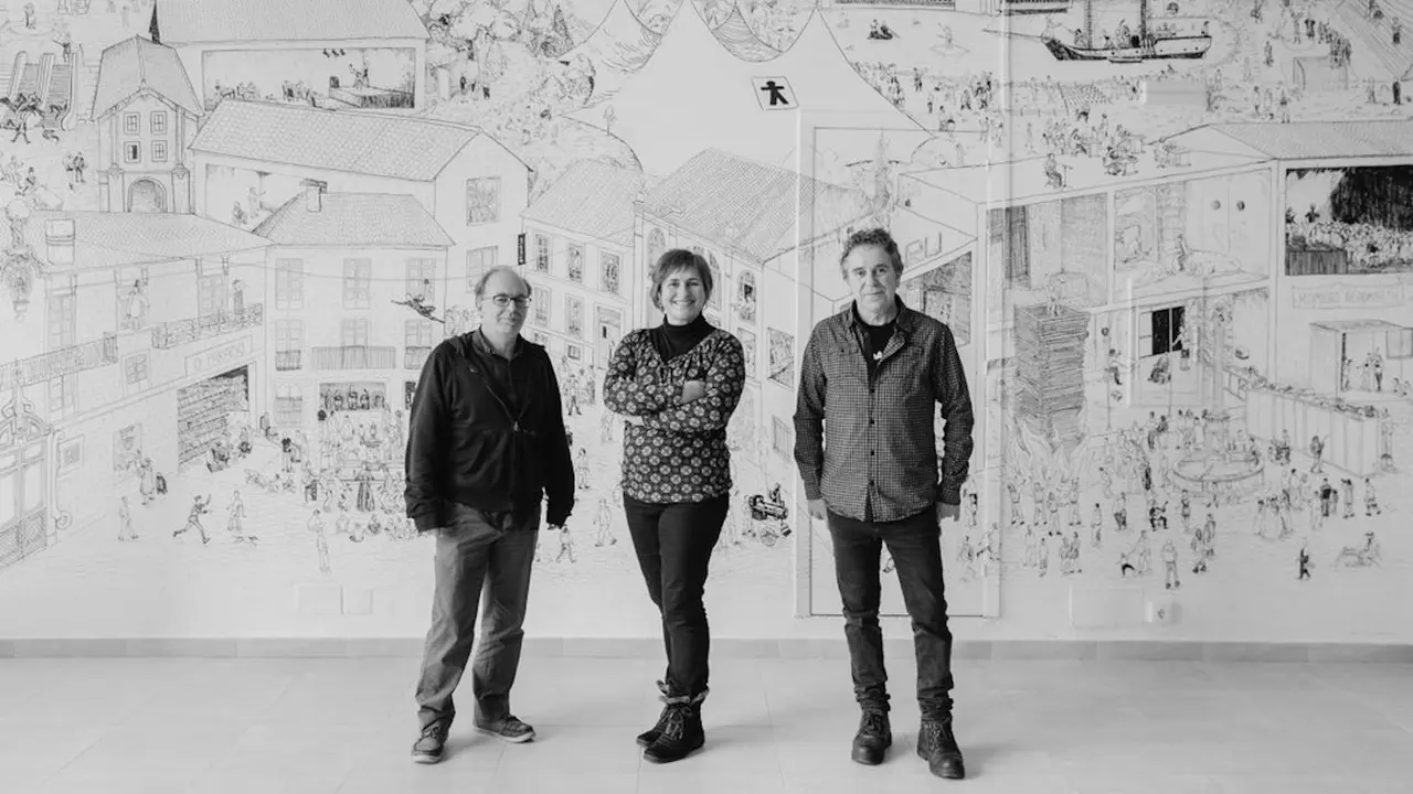 Xesús Ron, Patricia de Lorenzo e Miguel de Lira. AEP