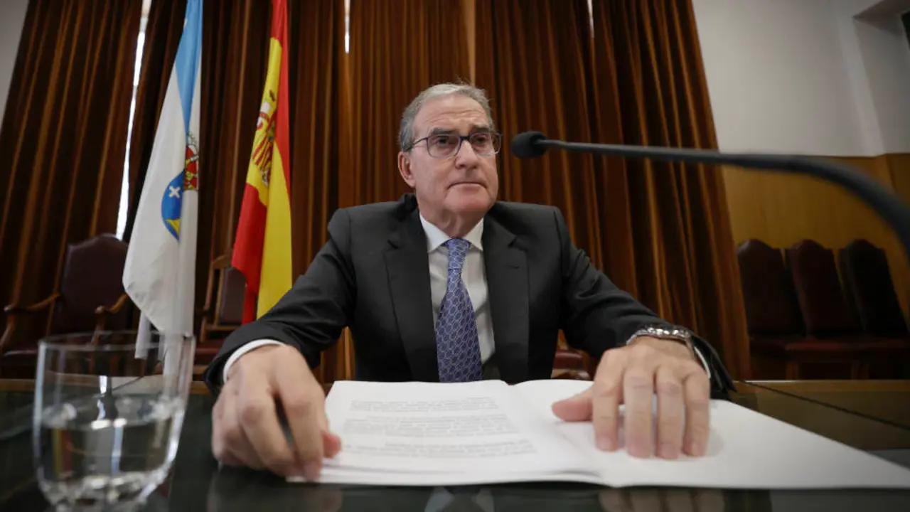 El presidente del TSXG, José María Gómez y Díaz-Castroverde, presentó este jueves la memoria de actividad judicial de 2022. EFE