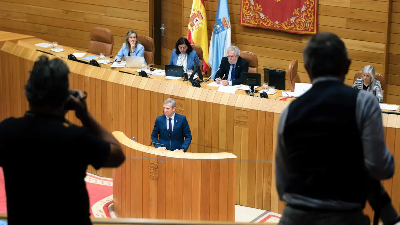Alfonso Rueda, en el hemiciclo.EP