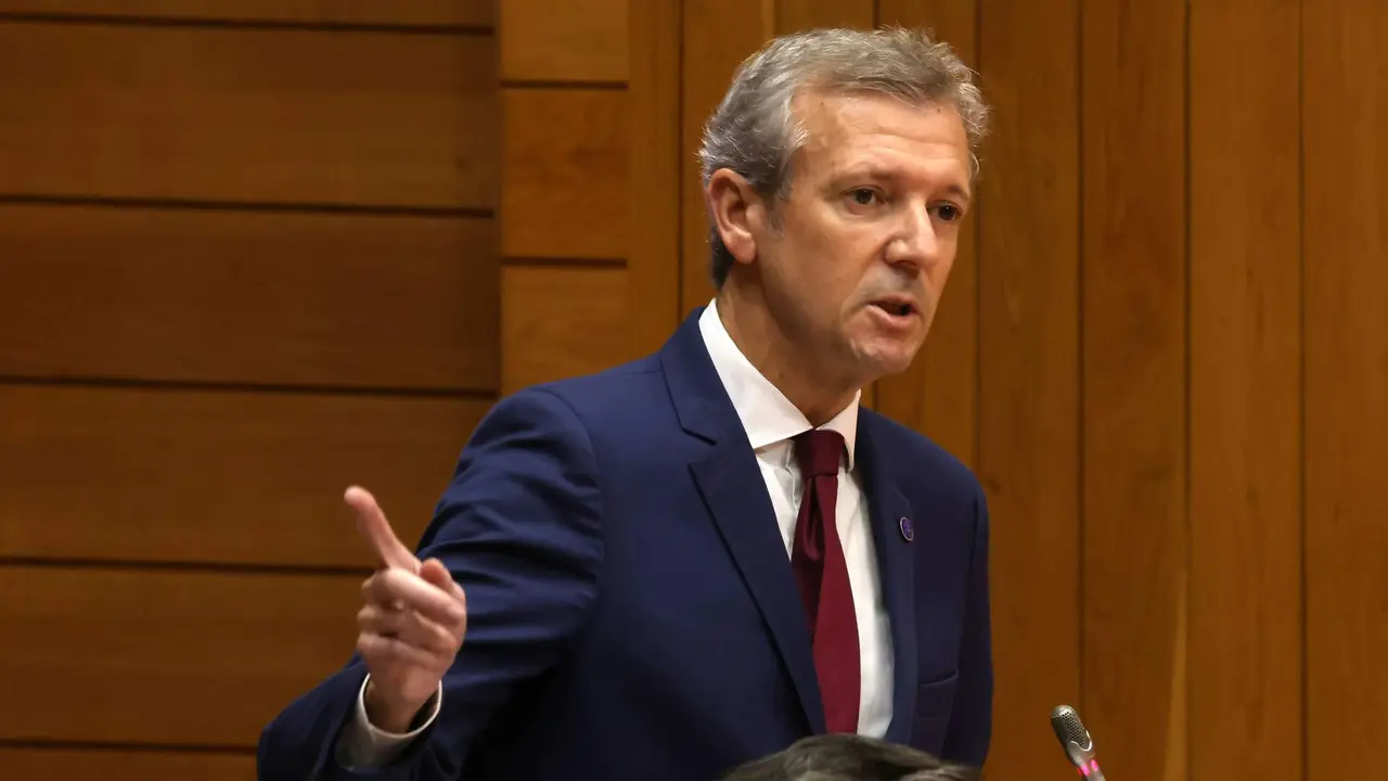 Alfonso Rueda, este miércoles en el Parlamento. PEPE FERRÍN