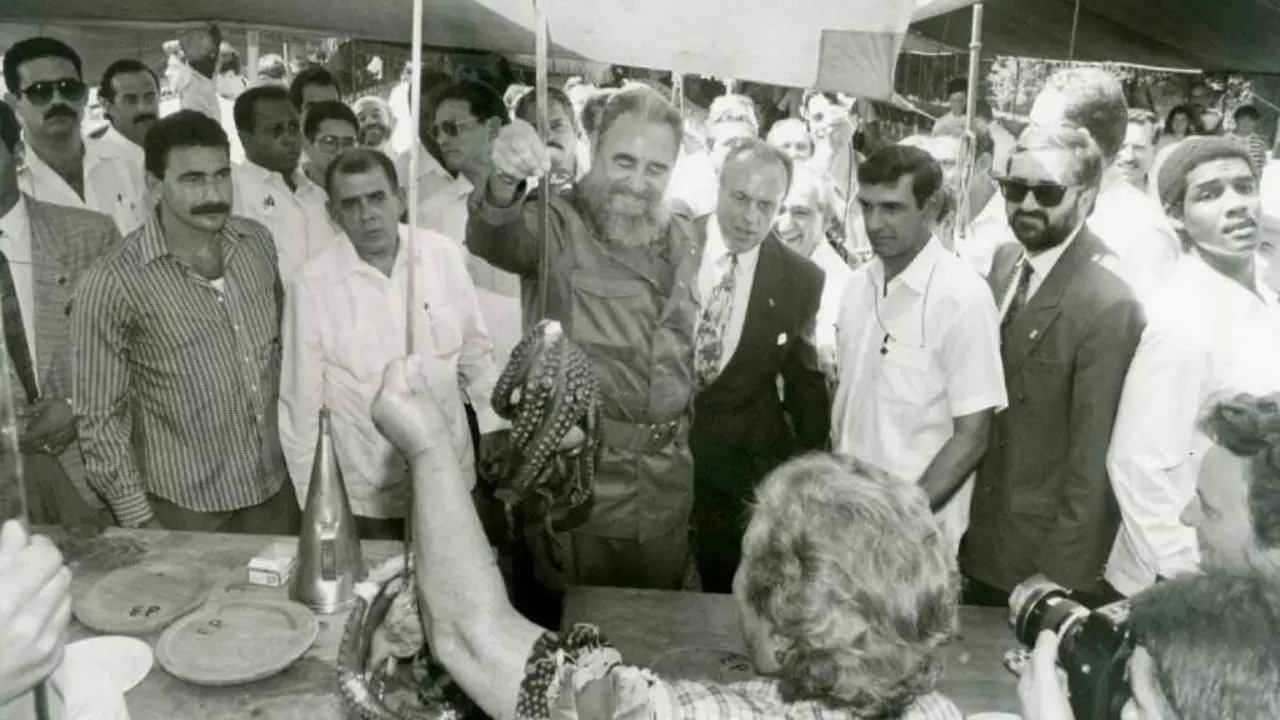 Fidel Castro e Manuel Fraga, na súa visita de 1992 a Láncara /AEP