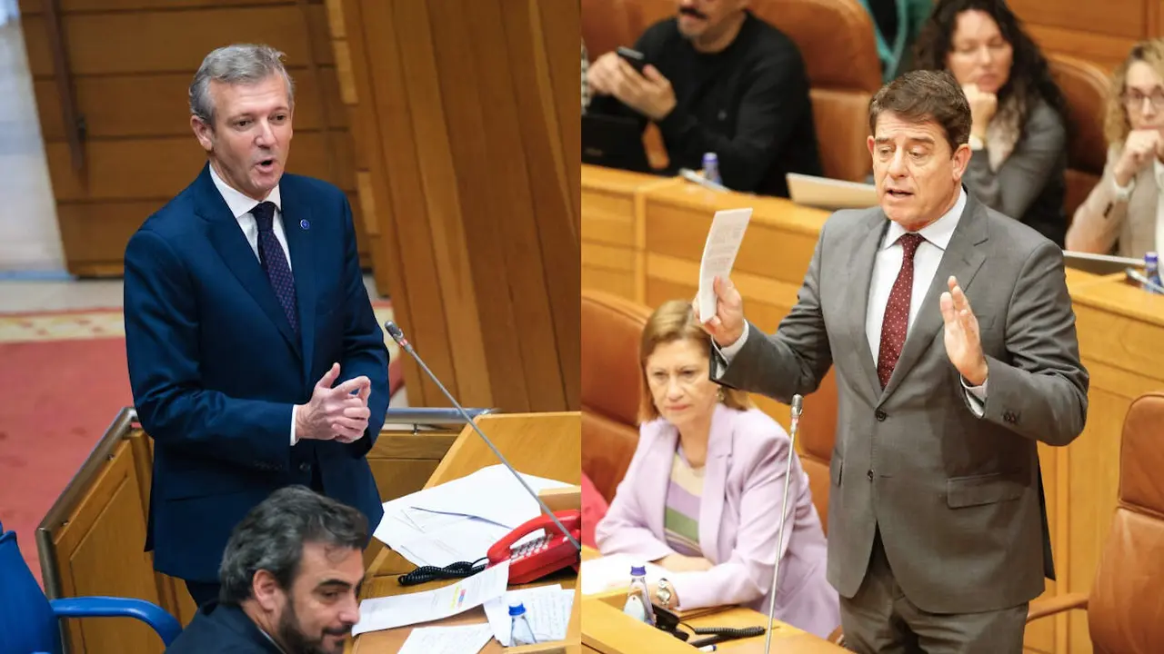 Rueda y Besteiro en la sesión de control al Gobierno en el Parlamento. VN