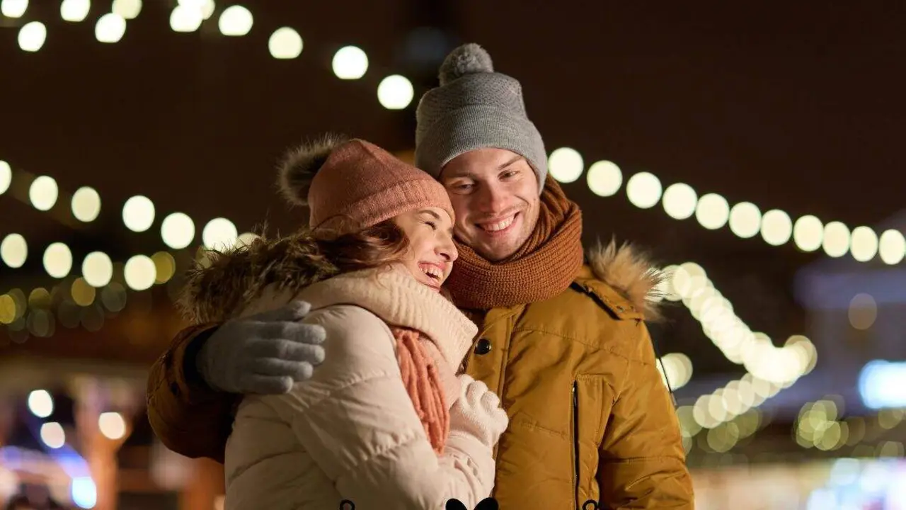 Una pareja en Navidad