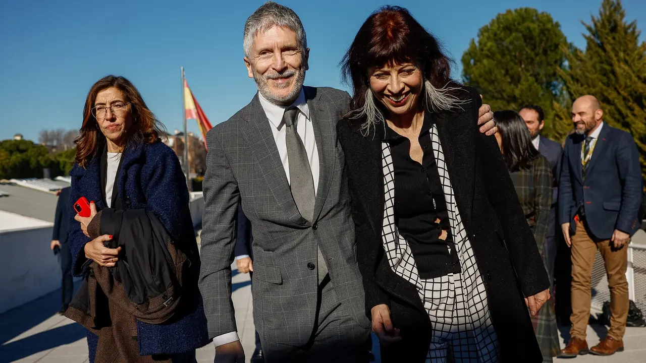 Los ministros de Interior e Igualdad, antes de la rueda de prensa donde presentaron VioGén 2. DANIEL GONZÁLEZ