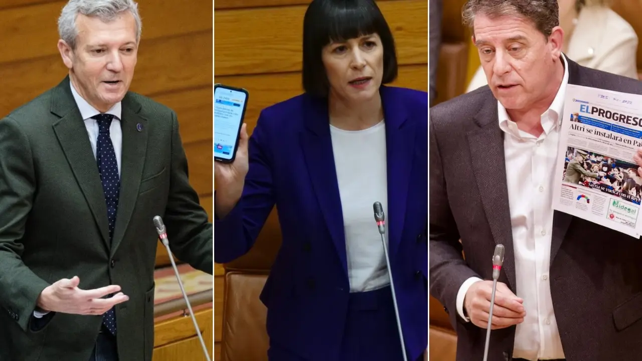 Alfonso Rueda, Ana Pontón y José Ramón Gómez Besteiro. AGN