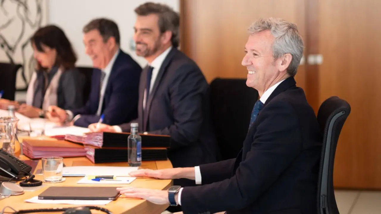 Alfonso Rueda, en la reunión de este lunes del Consello da Xunta. EP