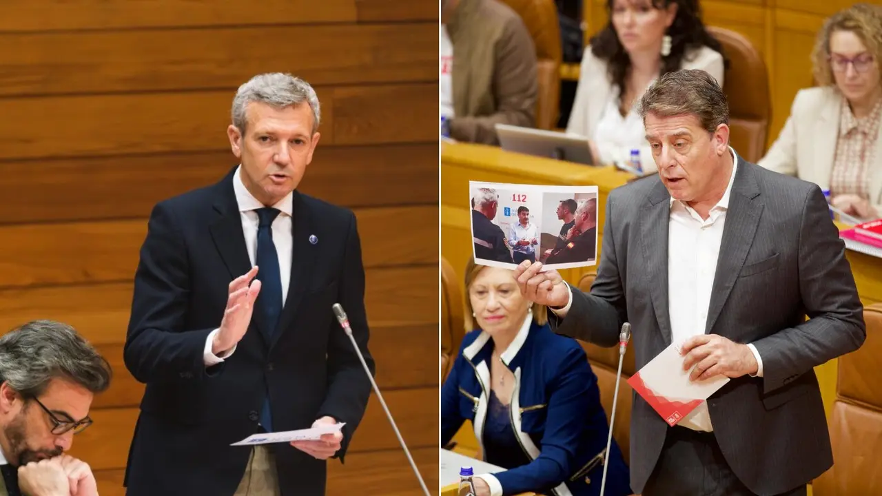 Rueda y Besteiro, este miércoles en el Parlamento. PSDEG / DAVID CABEZÓN