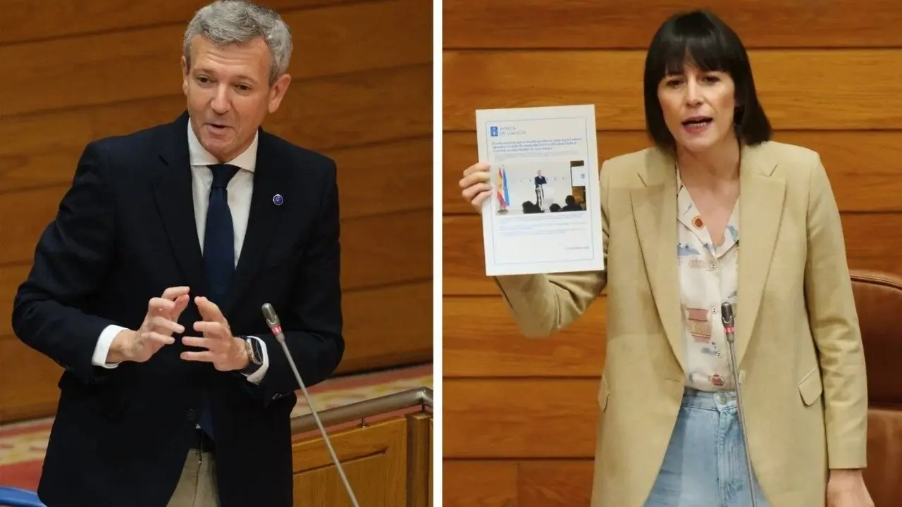 Alfonso Rueda y Ana Pontón, en el Parlamento. AGN/BNG