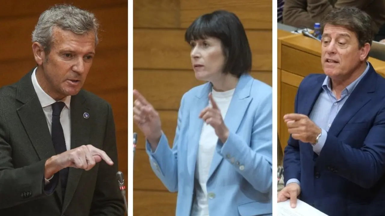 Alfonso Rueda, Ana Pontón y José Ramón Gómez Besteiro. AGN