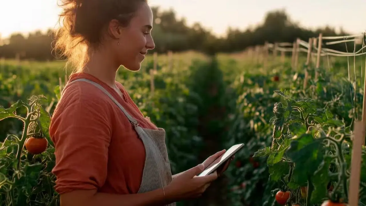 Una mujer en una plantación. BBVA