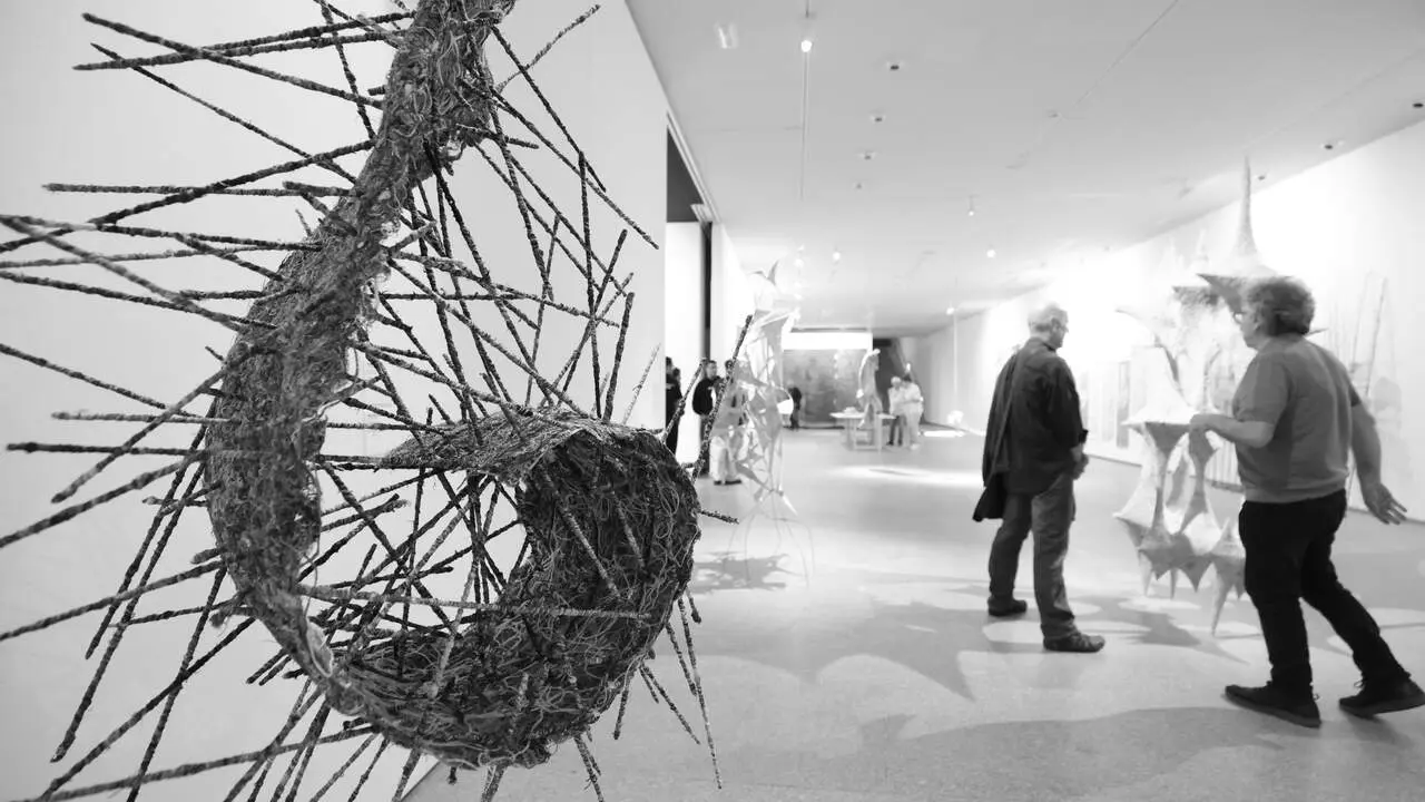 Unha das obras expostas en 'Peninsular (es) Joven, o V Encontro Ibérico de Arte Téxtil Contemporánea'. GONZALO GARCÍA