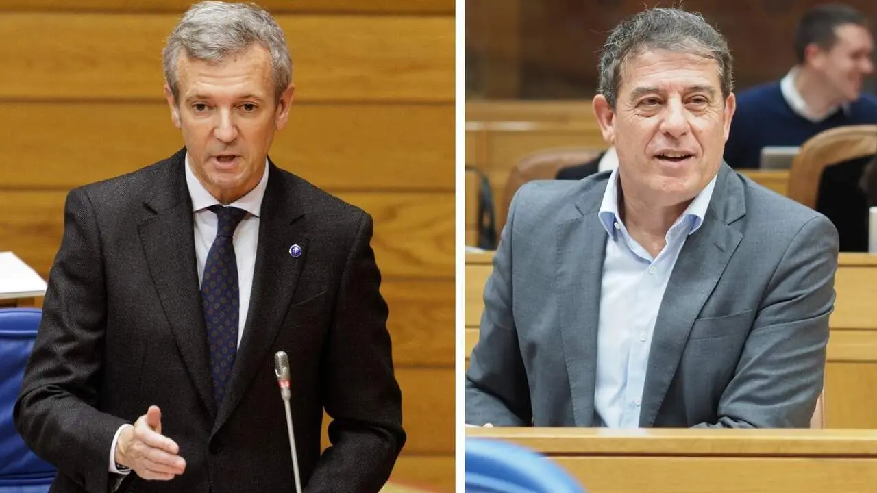 Alfonso Rueda y José Ramón Gomez Besteiro, en el Parlamento de Galicia. DCABEZÓN PSDEG