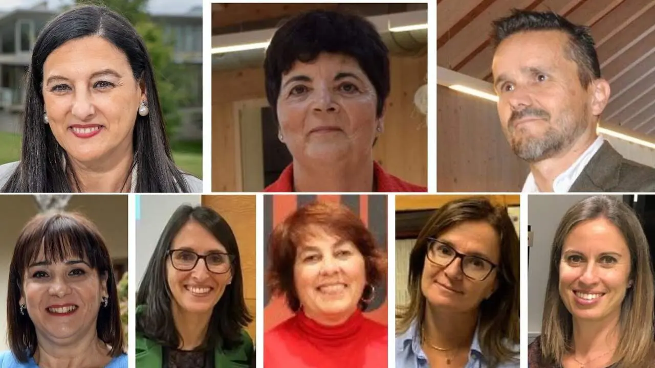 De arriba izquierda a abajo derecha,Belén Rubio, Carmen García, Jacobo Porteiro, María José López, Rosa Crujeiras, Alba Nogueira, Mar Lorenzo y Maite Flores.EP