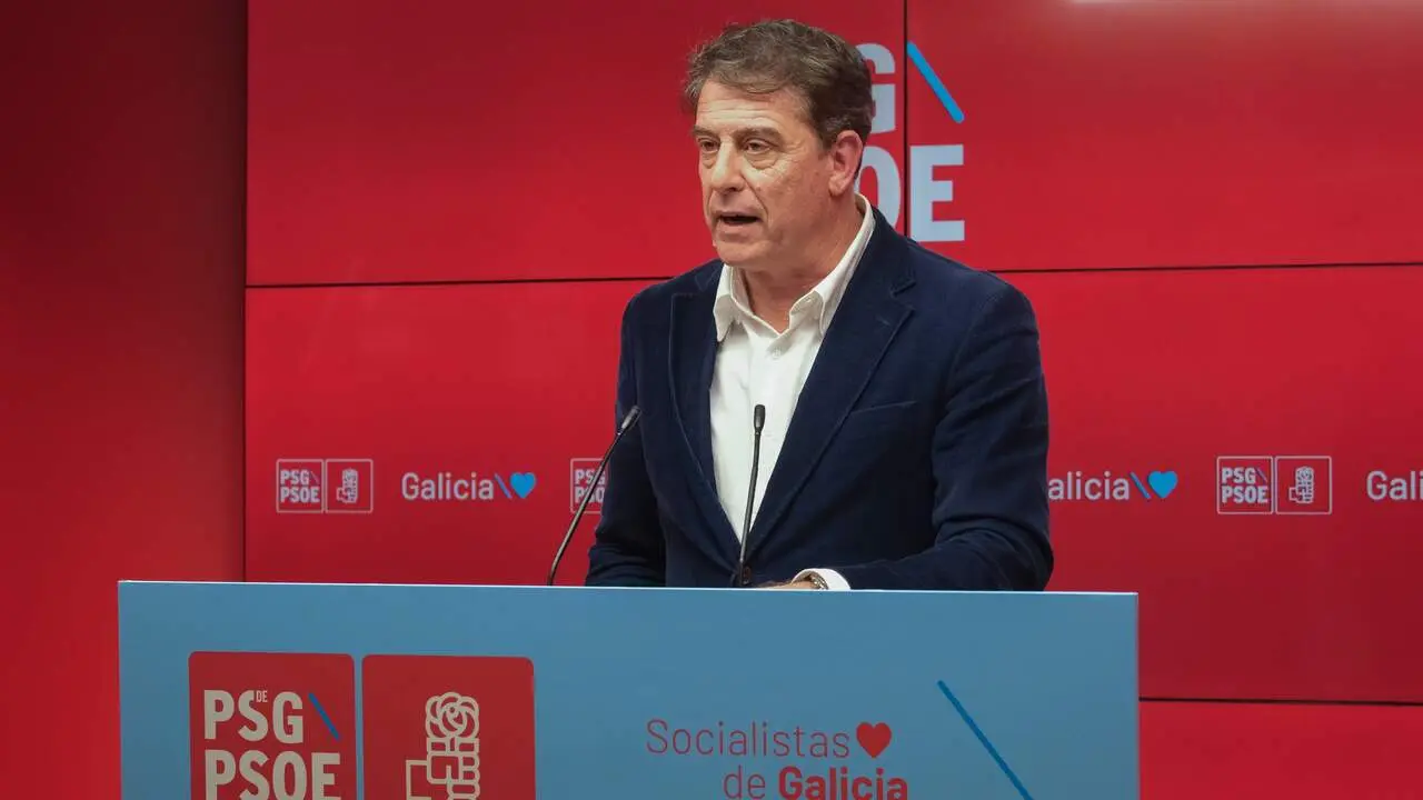 Jos&eacute; Ram&oacute;n G&oacute;mez Besteiro, en la sede del PSdeG.AGN