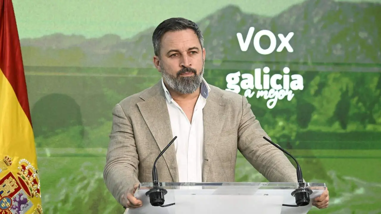 Santiago Abascal, en una foto de archivo tras las elecciones gallegas de febrero de 2024. V&Iacute;CTOR LERENA (EFE)