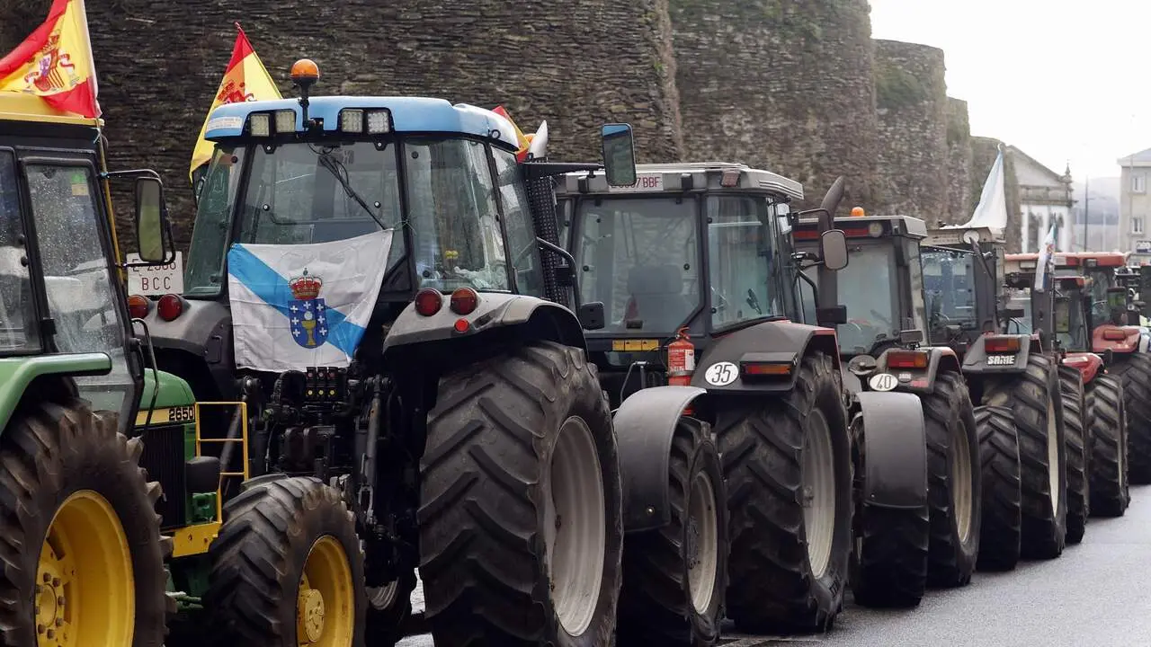 Los tractores en Lugo en enero.SEBAS SENANDE