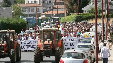 Imagen de archivo de una tractorada en Chantada