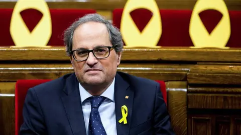 Quim Torra, en el Parlament. QUIQUE GARCÍA (EFE)