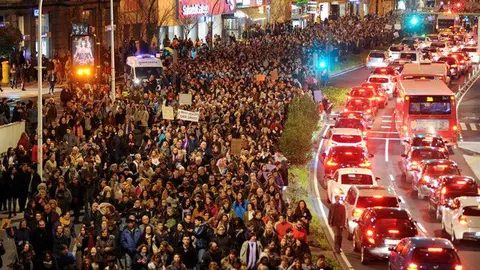 Manifestación en A Coruña del Día de la Mujer. MONCHO FUENTES (EFE)