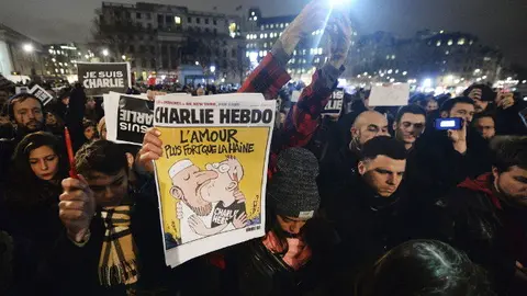 Una manifestaci&oacute;n tras el atentado. AEP