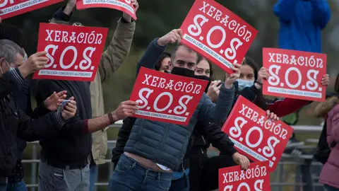 Protesta de los profesionales de hosteler&iacute;a en Ourense. EFE